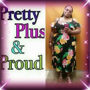 Black floral dress XXL